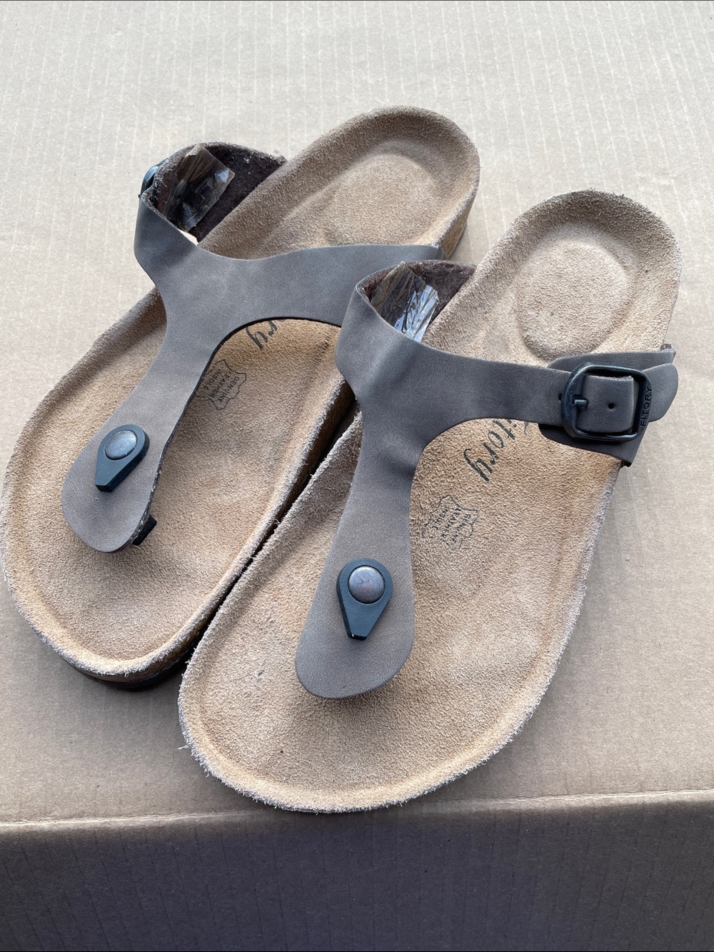 Men's Fitory Brown Toe-Post Sandals with Buckle